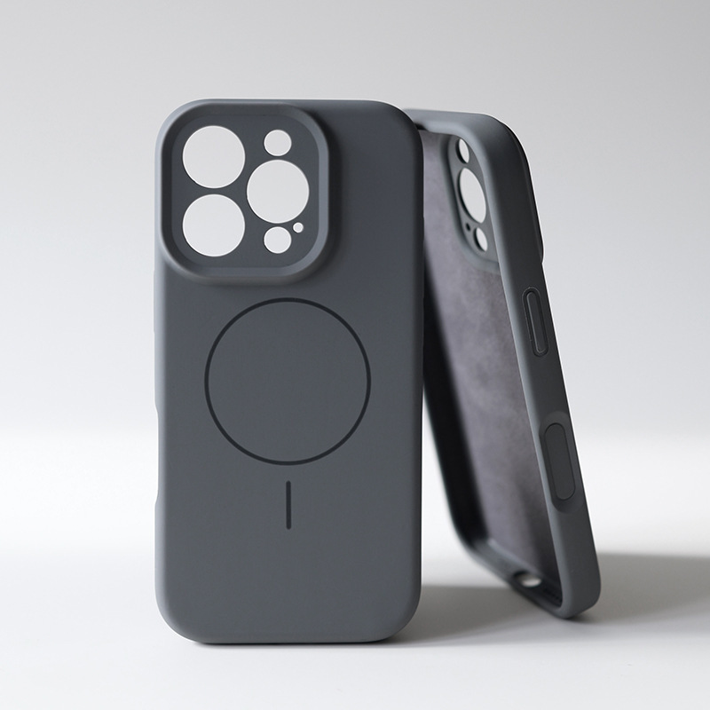 iPhone17ProMax携帯電話ケースカメラボタン一体型Apple16オールインクルーシブに適した磁気液体シリコンケース|undefined