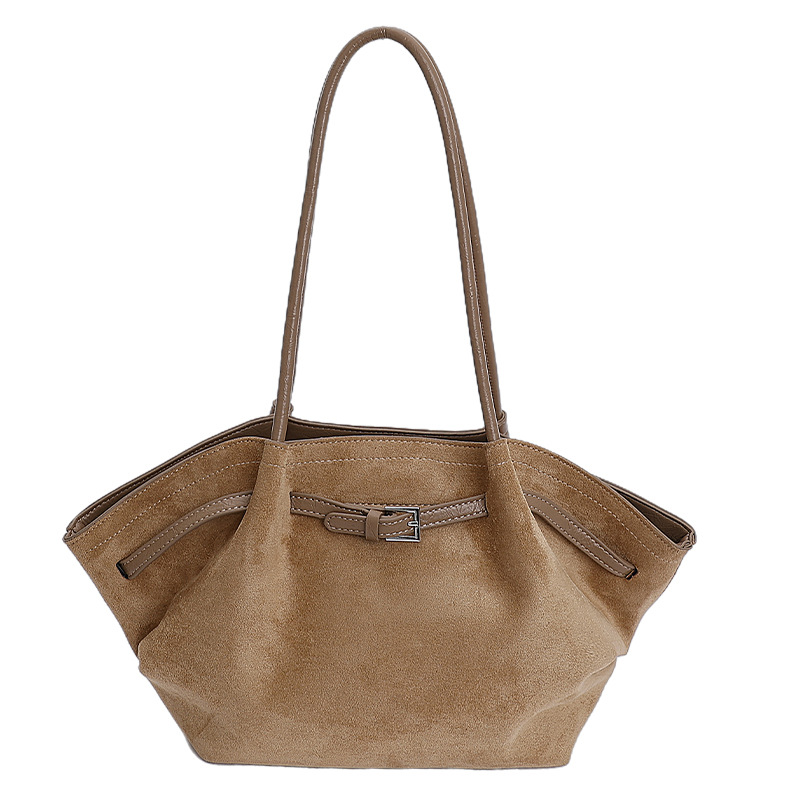 Transfronterizo retro alta sensación portátil brazaleta de gran capacidad bolsa tote para mujeres otoño y invierno 2025 nueva bolsa de hombro plegada