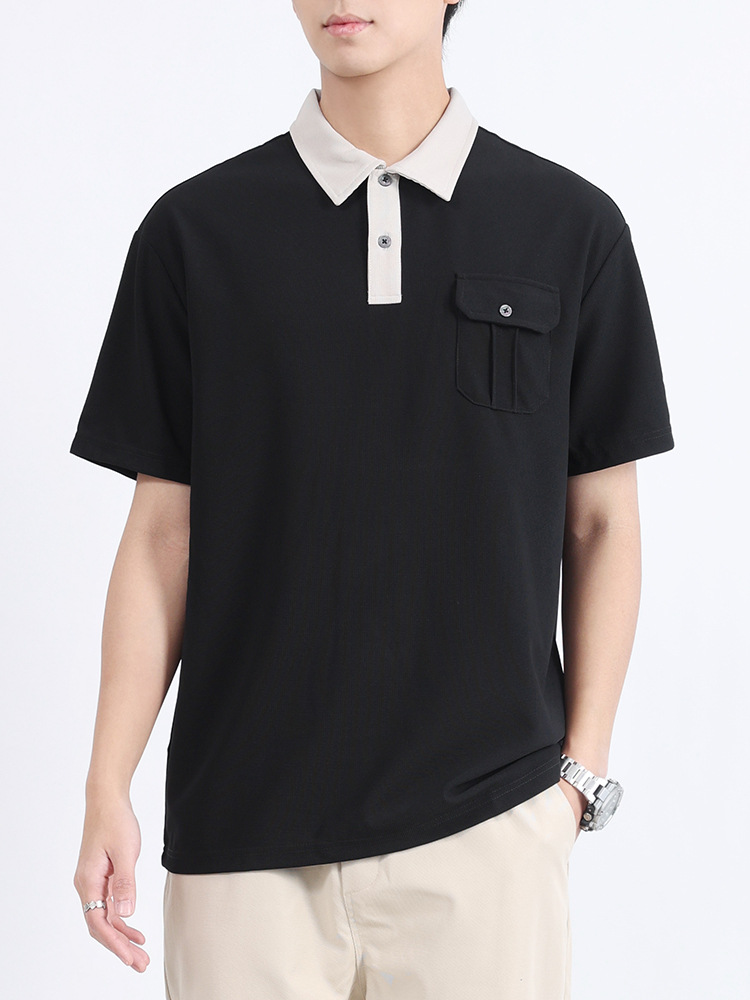Polo de punto para hombre, manga corta, lujo ligero, sensación de alta gama, solapa casual de negocios de verano, camiseta de Paul, top para hombre