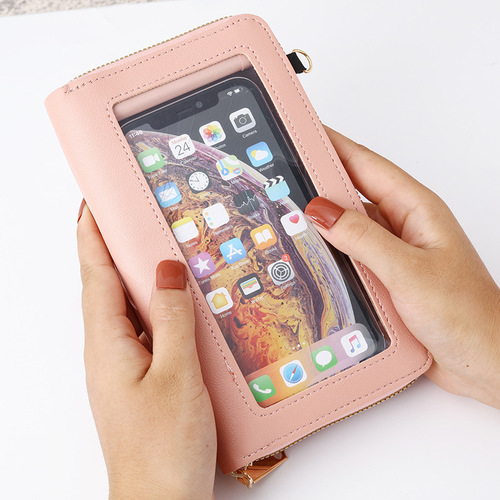  new touch screen mobile phone bag for women, Korean version, multi-functional large-capacity cross-body bag, fashionable zipper horizontal wallet