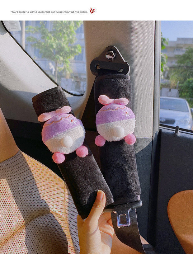 Car Seat Belt Shoulder Cover Car Creative Cute Cartoon Soft Pair of Plush Protective Cover Four Seasons Car Accessories