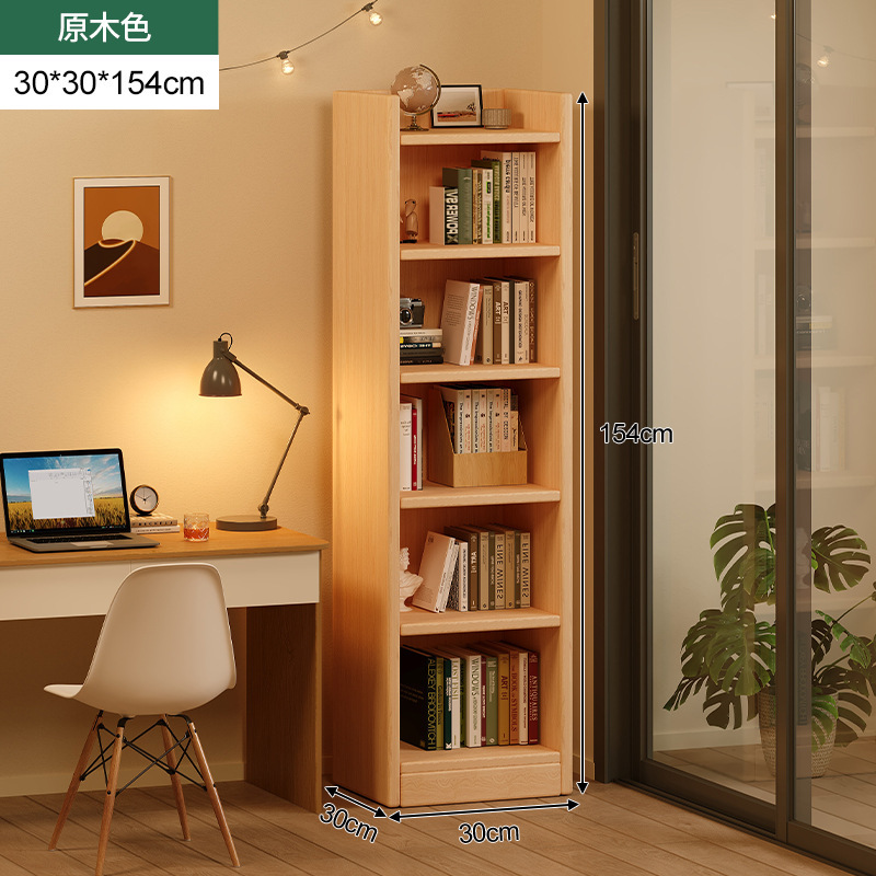 Estante de madera estante de esquina de pared estrecho estante de esquina de piso contra la pared hendidura de esquina simple almacenamiento gabinete de biblioteca doméstica