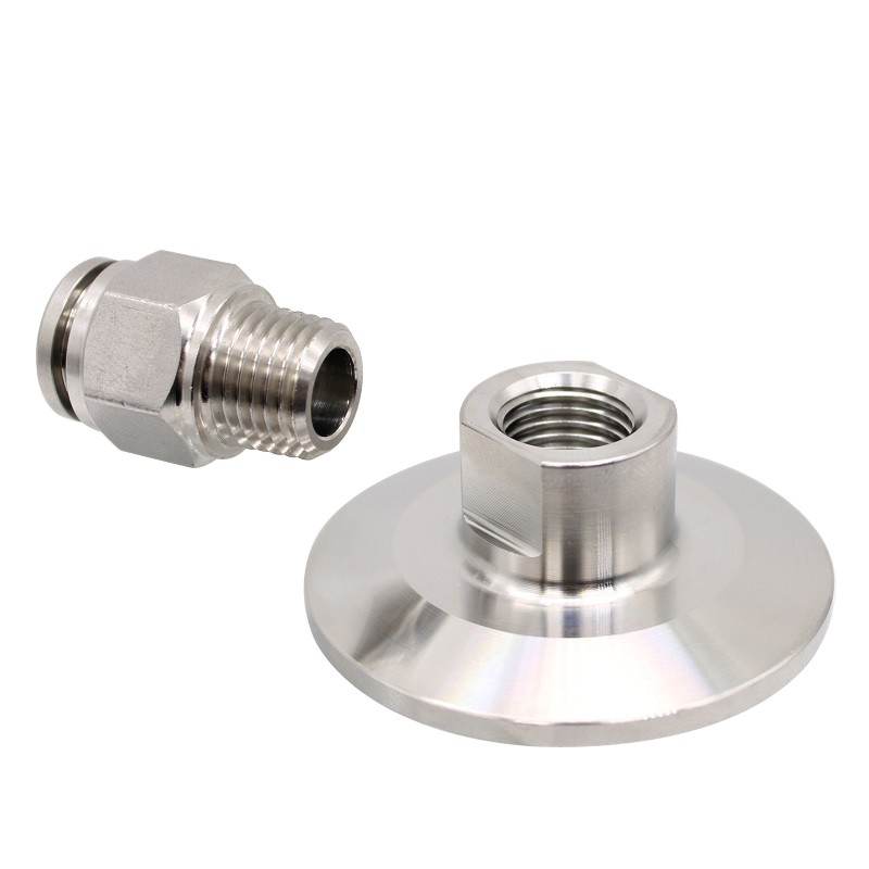 316L卫生级快装气管快插软管卡箍不锈钢卡箍接头NPT1/4"快速皮接P