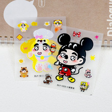 定制ins风小新联名5d浮雕贴纸卡通防水文具手机壳DIY装饰贴手帐