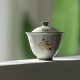 Moji Lu Qingde Designer Rabbit Run Illustration Ceramic Cover Bowl Kung Fu Tea Set Cute Main Tea Bowl