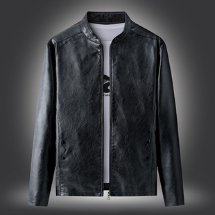Leather Men's 2023 New Leather Jacket Fashionable Korean Handsome Clothes Autumn and Winter Motorcycle Jacket Men's Large Size