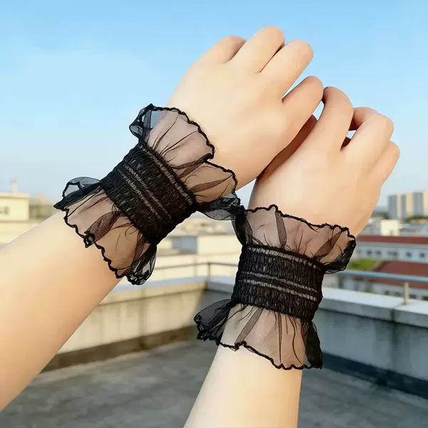 Lace Gothic Style Lolita Sleeve Lace Mesh Fake Sleeves Wrist Cover Trendy Fashion Accessory Cuffs