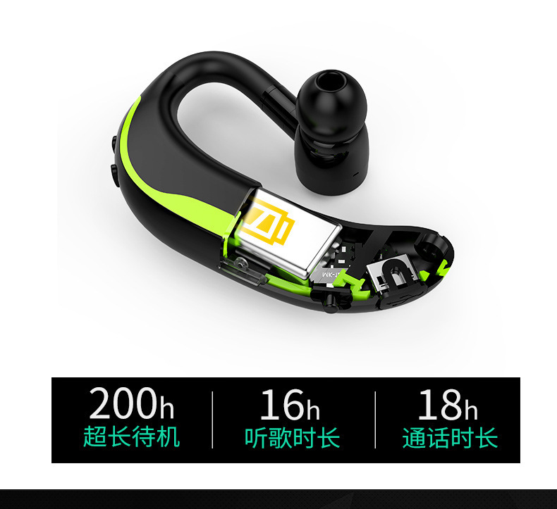 F600 kabelloses Bluetooth-Headset Mono-Ohrmuschel 5.0 Over-Ear Sport-Fahrbetrieb ultra lange Akkulaufzeit Geschäfts-Bluetooth-Headset