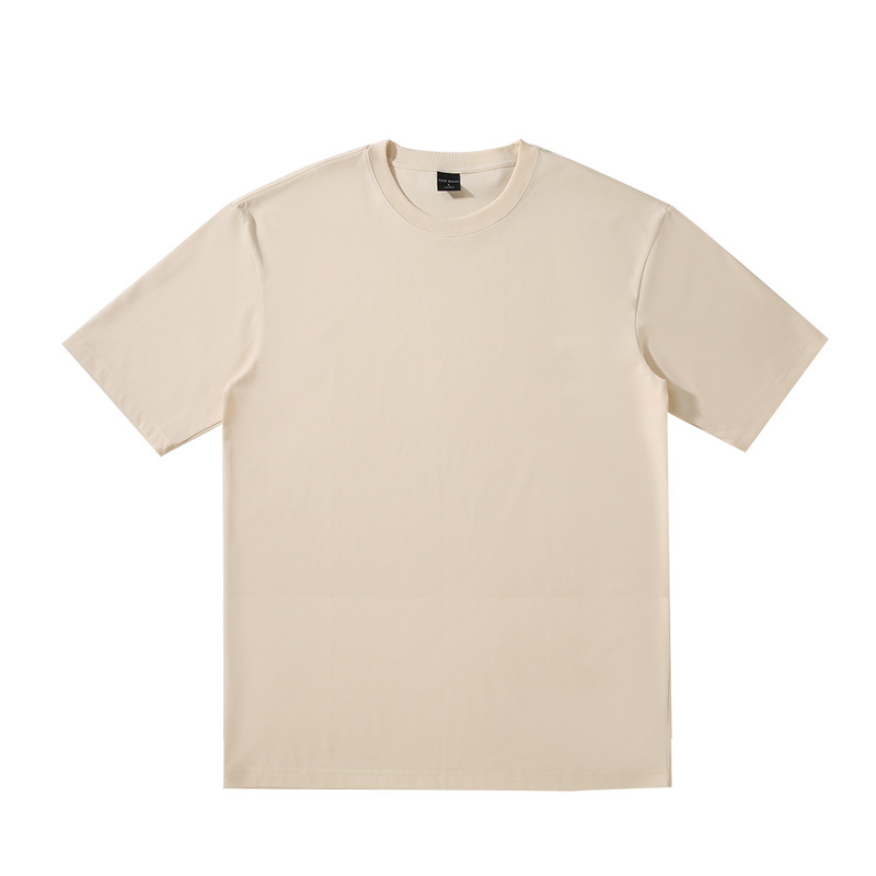 240G 65% de algodón 35% de poliéster camiseta transfronteriza hombro caída camiseta de hombre de manga corta suelta marca de moda personalizada