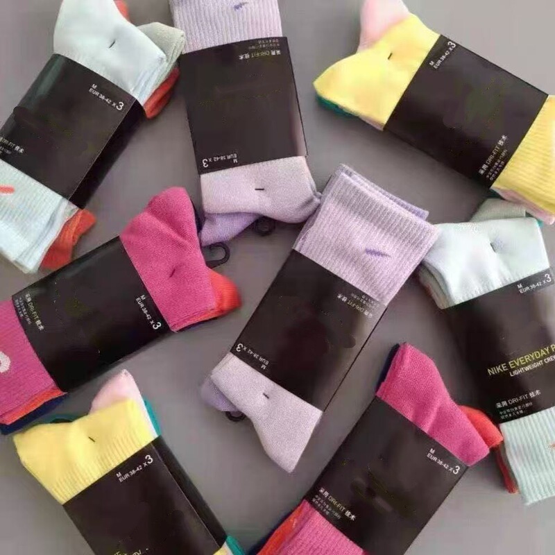 Suwan Nakeshi Socks Colorfulful Macaron Men's and Women's Trendy Sports Socks Mid-Length Four-Season Couple Socks