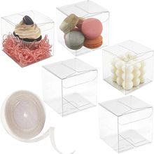 现货马卡龙糕点塑料空白盒正方形盒子糖果盒烘焙糕点PET盒子