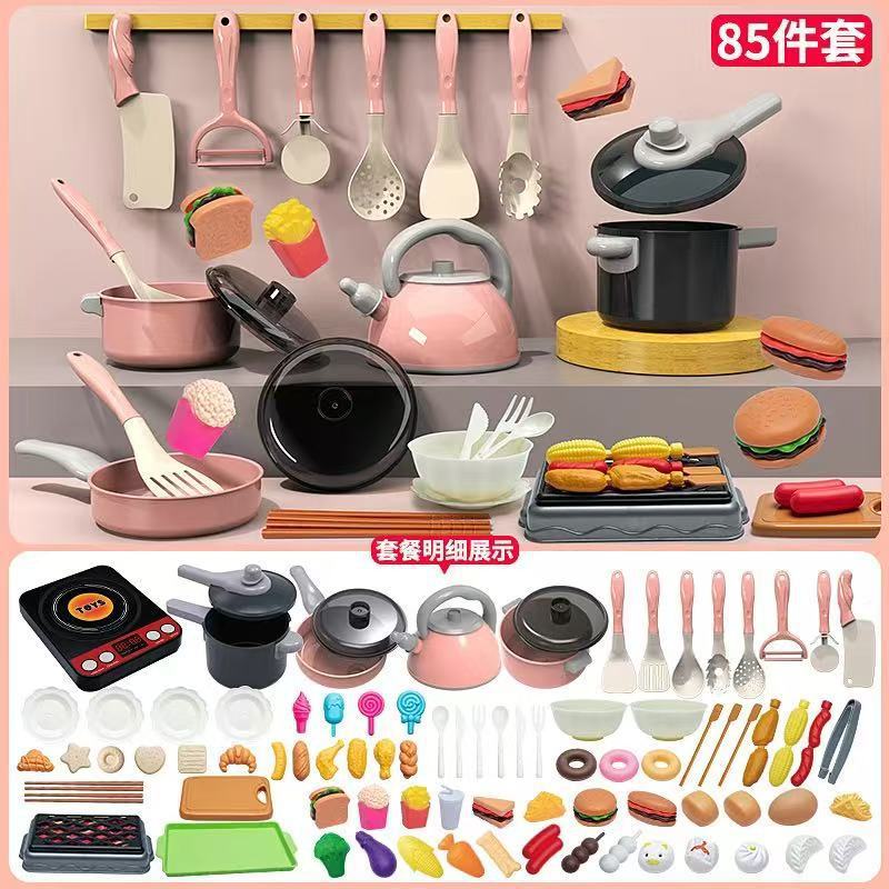 Juguetes de cocina de niños grandes juegos de cocina para niños niñas muebles de cocina para bebés cocinando platos de simulación de corte