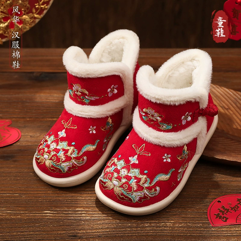 Детская хлопчатобумажная обувь Hanfu обувь удобная утолщение