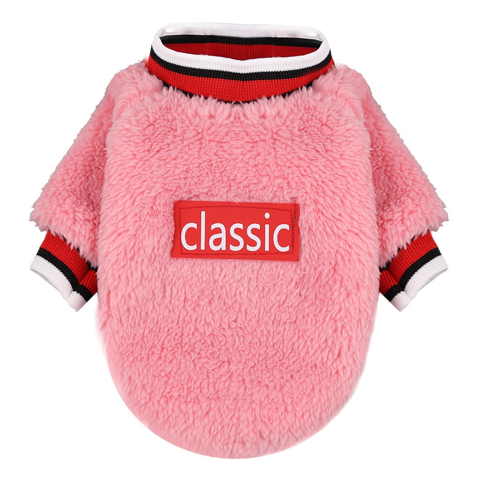 Liquidación de lana de cordero perro gato ropa de otoño e invierno oso de peluche deportes clásicos de dos piernas suministros térmicos