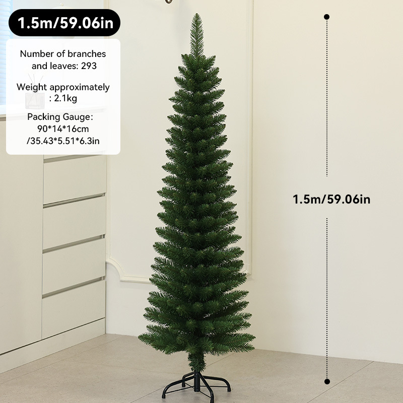 árbol de navidad criptografado árbol de navidad grande verde agudo delgado árbol de lápiz delgado árbol de simulación de árbol de navidad