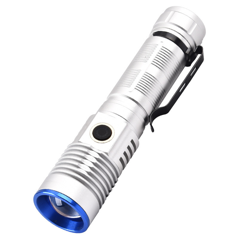 Transfronterizos nueva linterna láser blanca de emisión remota linterna de luz intensa USB recargable linterna láser con imán en la cola