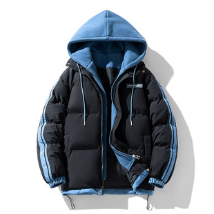 Live explosions warm cotton-padded jacket men's and women's cotton-padded coat 2024 autumn and winter new fake two-piece high quality cotton-padded coat winter clothing