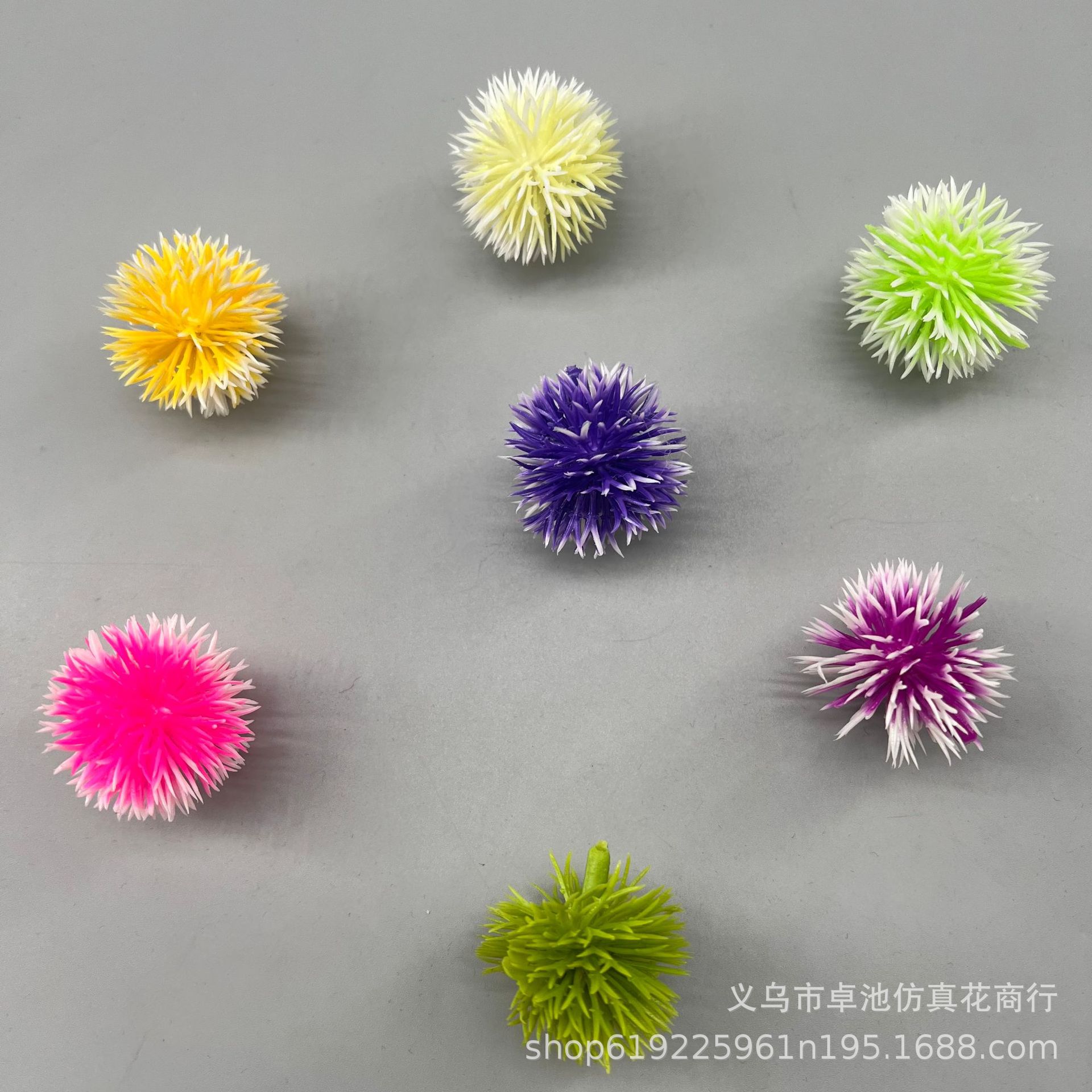 仿真植物3.5cm球菊盆栽植物插花婚庆水族配件塑料材料水草仿.植物