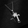 Fashionable pendant with letters, necklace stainless steel, jewelry, English