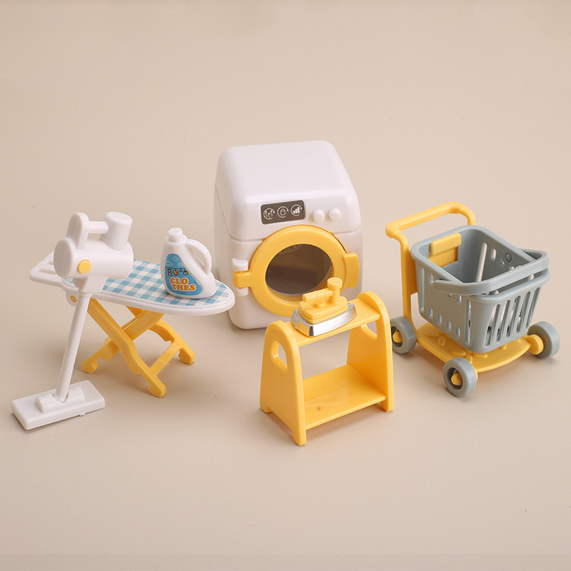Cross-border Popular Artificial Mini Washing Machine Kidsren's Doll House Miniature Scene Play House DIY Toy Set