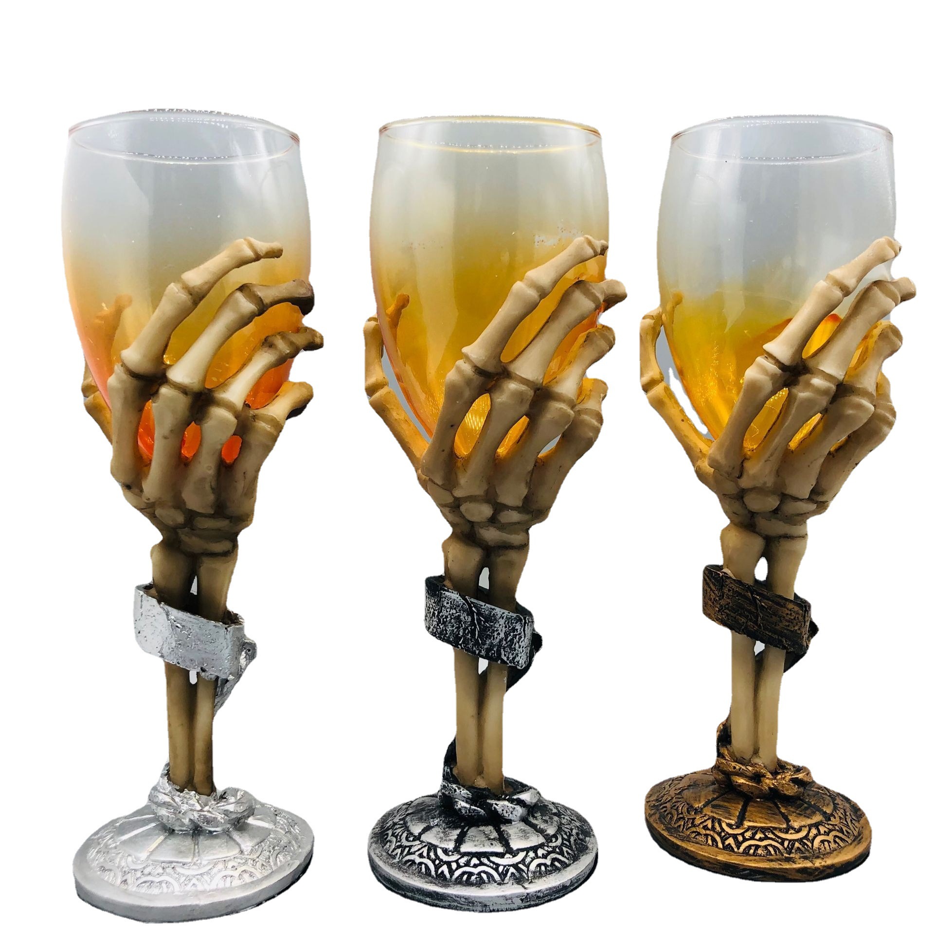 Ghost creativo garra mano copa de vidrio personalidad fantasma cabeza cráneo pata whisky cerveza vino Copa