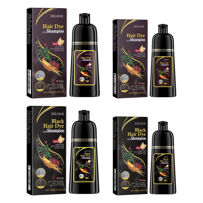EELHOE Ufa Shampoo Polygonum multiflorum Essence Black Hidratante Limpiador, Reparador y Suavizante Champú