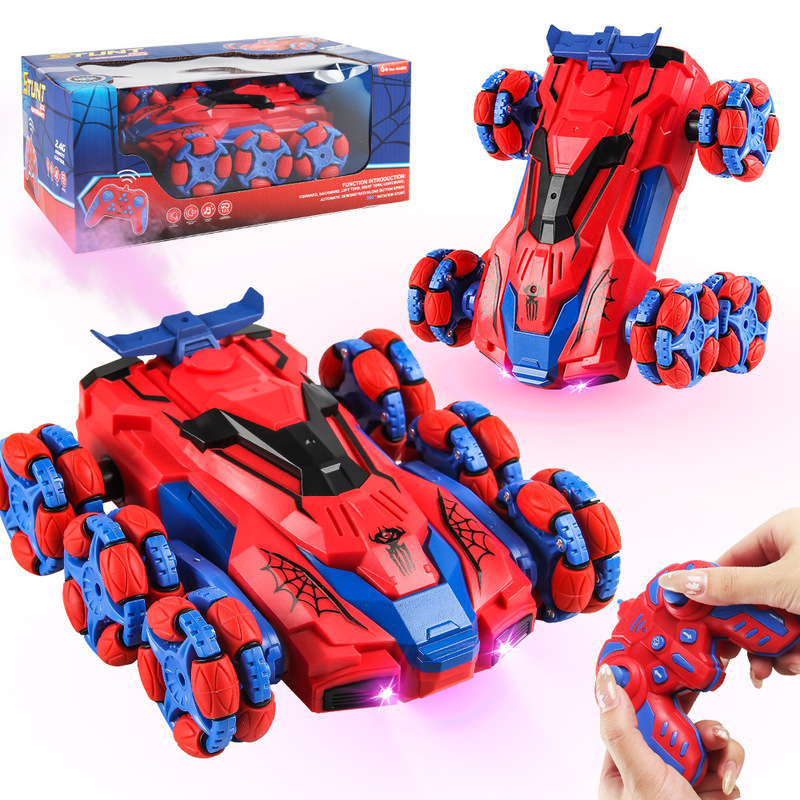 Amazon Spider Remote Control Car Children's Stunt Climbing Spray Light Transformation Racing Boy Car Toy