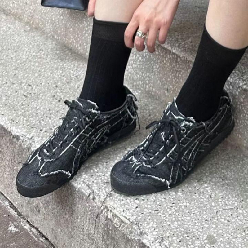 Putian New Tiger Shoes Denim Denim Black and Blue Retro Moral Training Shoes Flats T-Shaped Casual Shoes for Men and Women