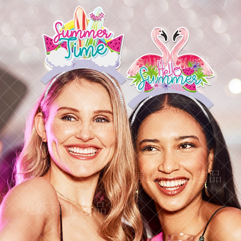 Transfronterizos Hawaian Party Decoration Hairband Photo Props Party Summer Photo Props Extraño Hairband