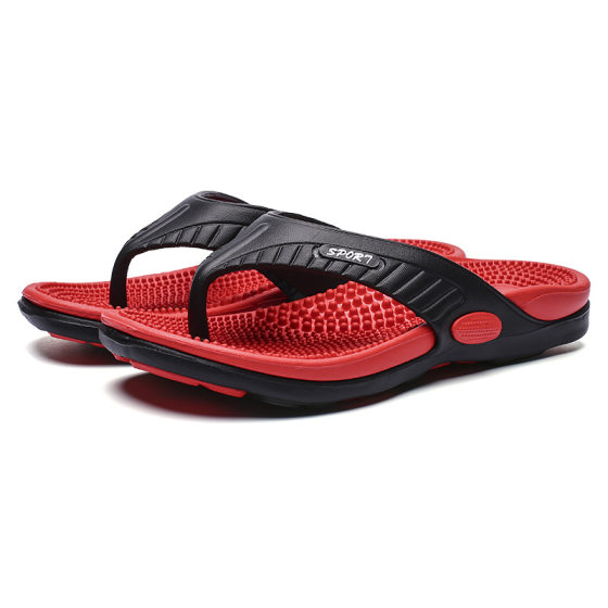 Cross-border slippers men's flat home slippers fashion outdoor massage flip flops casual slippers one-piece delivery