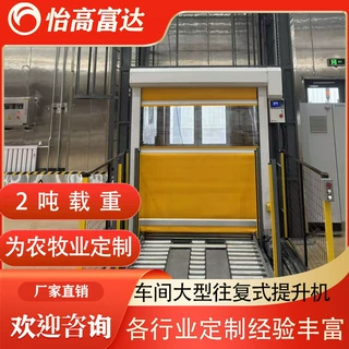 定制农牧业往复式提升机仓库跨厂房托盘2吨包物料垂直连续升降机