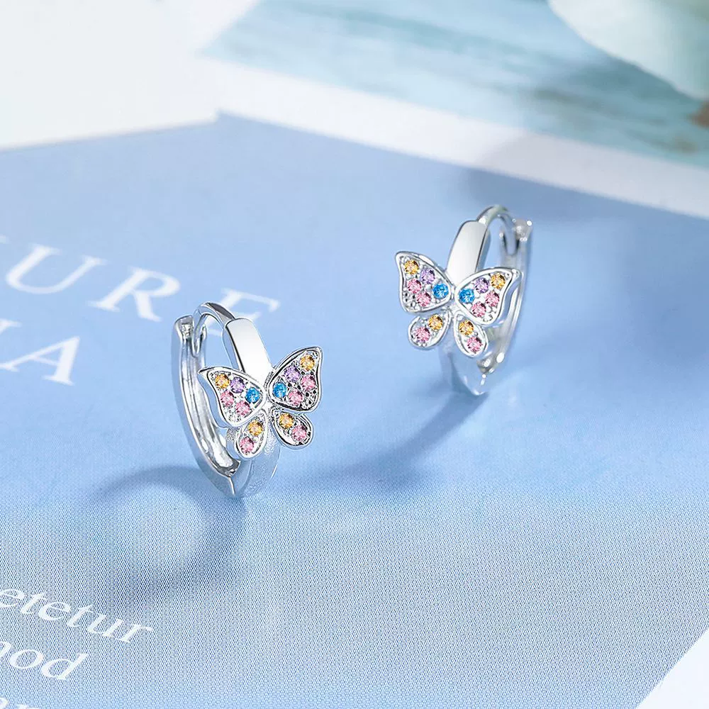 Earrings with bow, zirconium, European style