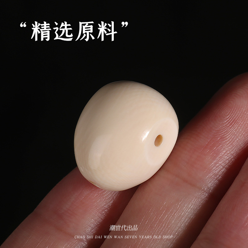 원래 색상 얼음 소재 맘모스 치아 삼방향 부처님 머리 물방울 VAJRA 별과 달 BODHI 108 부처님 비즈 만트라 팔찌 액세서리