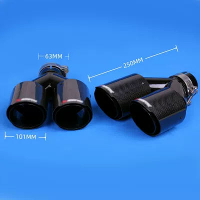 Exhaust pipe – Stainless steel carbon fiber exhaust pipe - 04-2101-101-carbon-fiber-double-outlet