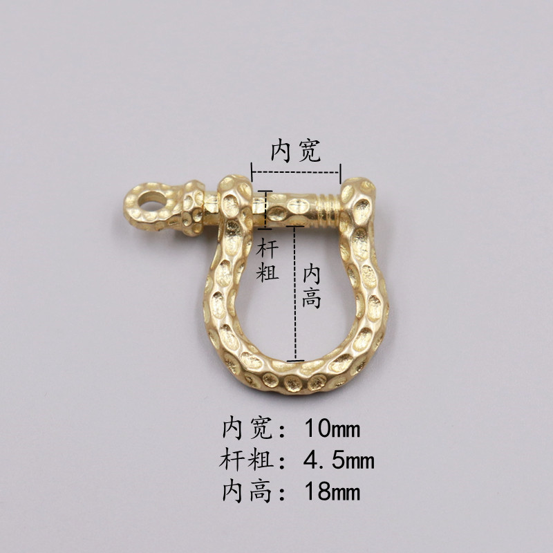 メーカー現物純銅馬蹄バックル真鍮財布バックル日版精緻馬蹄バックル革具バッグu型バックル