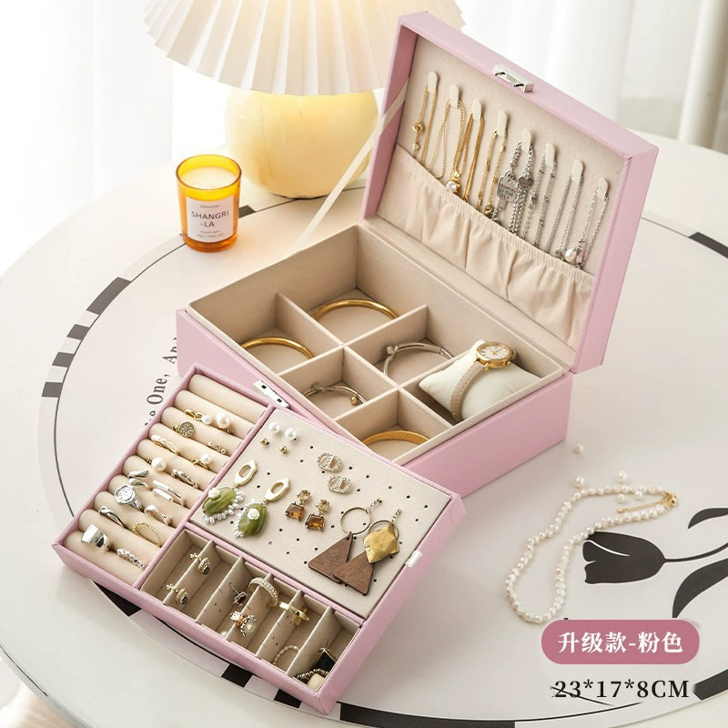 Jewelry Storage Box — High-End Multi-Compartment Organizer, Compact 9‑Cell Ring & Multi‑Slot Case