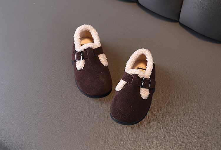 Barns bomullsskor plyschisolering vinterpäls och bönor tjejer med prinsessskor,_voghion.com