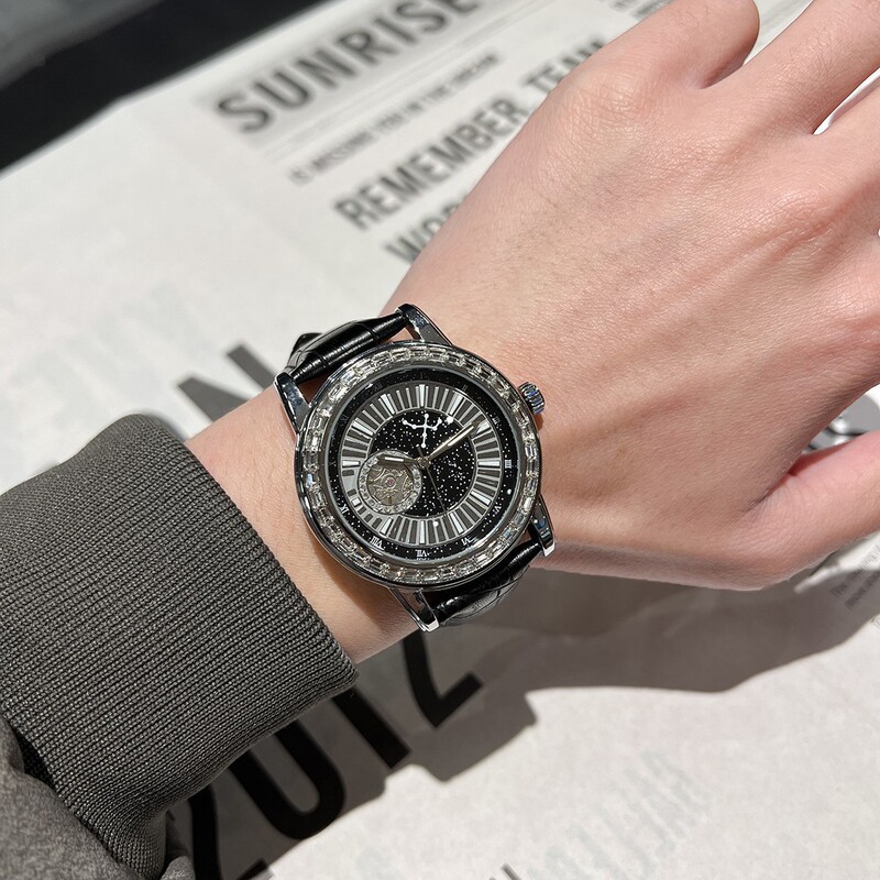 Bujiada Cross-Border Diamond-Encrusted Famous Brand Men's Watch Tourbillon Fully Automatic Mechanical Watch Men's Customization