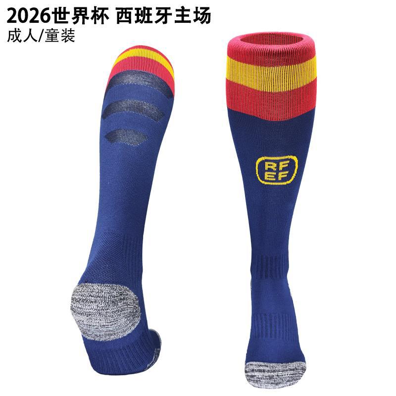 26 club tailandés Copa del Mundo calcetines de fútbol para hombres toallas profesionales sobre la rodilla antideslizante calcetines gruesas para adultos y niños