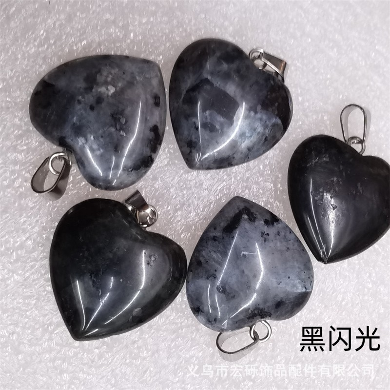 Natural cristal ágata Dongling Jade de doble cara en forma de corazón de amor colgante collar de accesorios de la joyería de la joya de la fábrica al por mayor