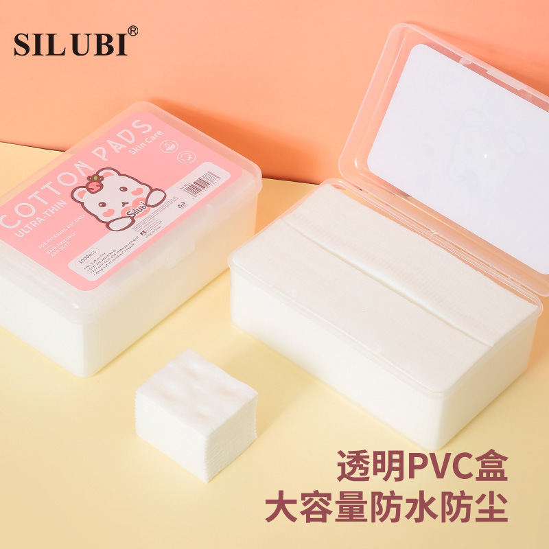 Slabi Inglés no tejido de maquillaje de algodón en caja 1000 piezas de algodón limpiador fino neutro removedor de uñas de algodón S011