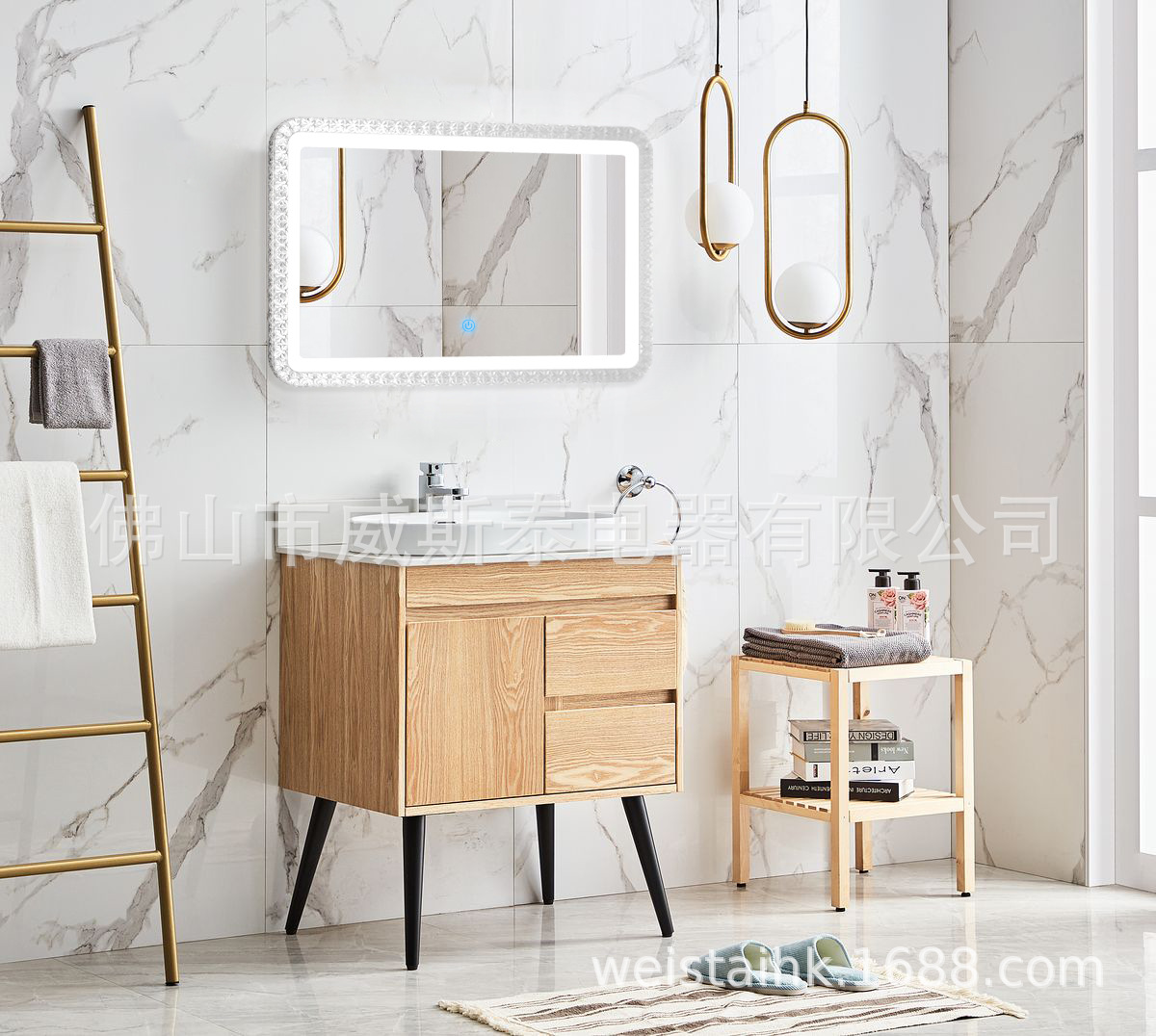 智能浴室卫生间触摸梳化妆美颜夜酒店一体式集成带灯发光LED挂镜