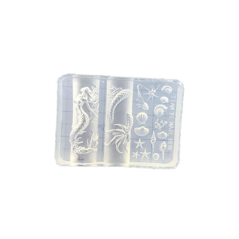 网红新款美甲美人鱼模具立体人雕花人鱼姬造型美甲店装饰工具|undefined