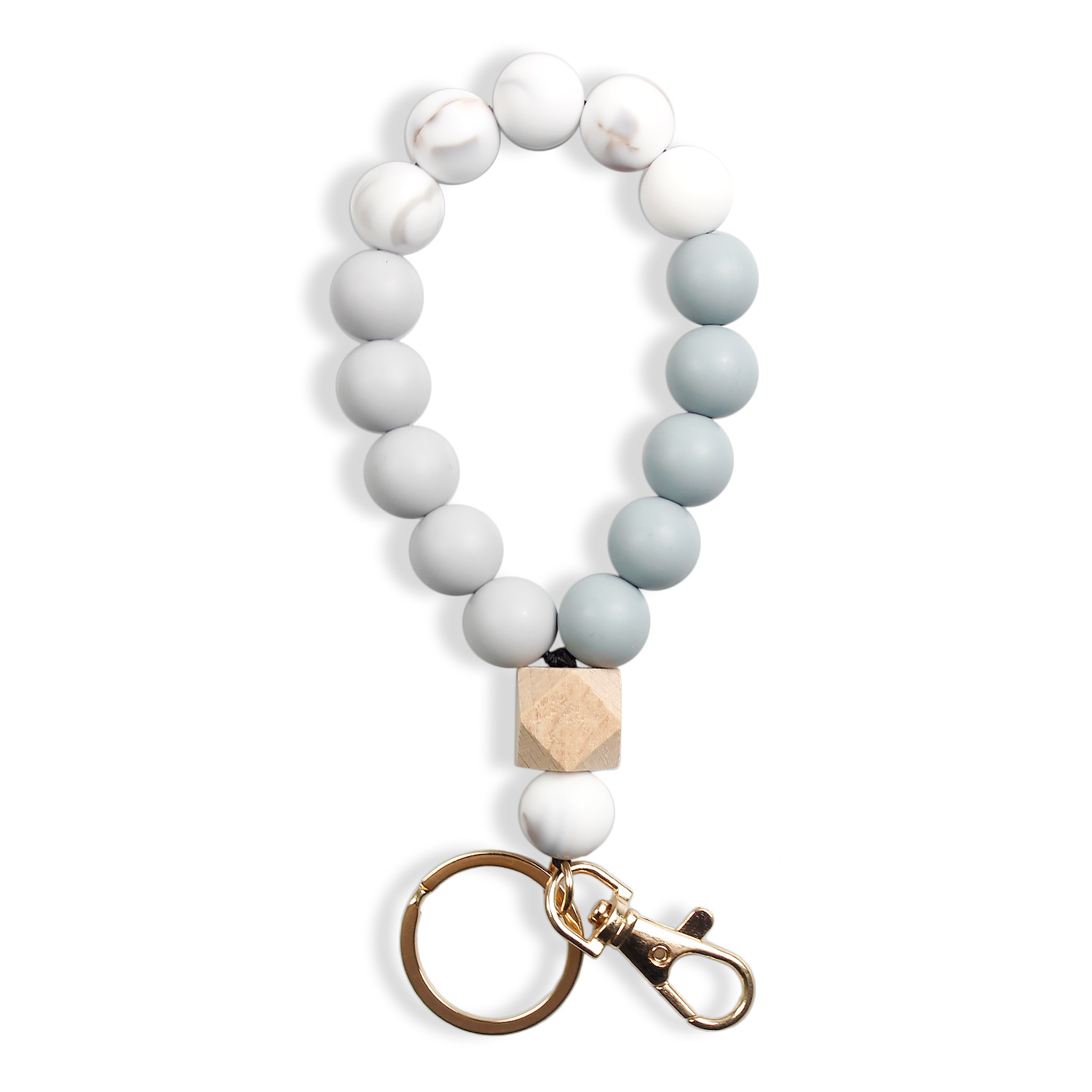 Nueva pulsera de silicona transfronteriza accesorios llavero redondo pulsera de silicona pulsera colgante de estilo europeo y americano