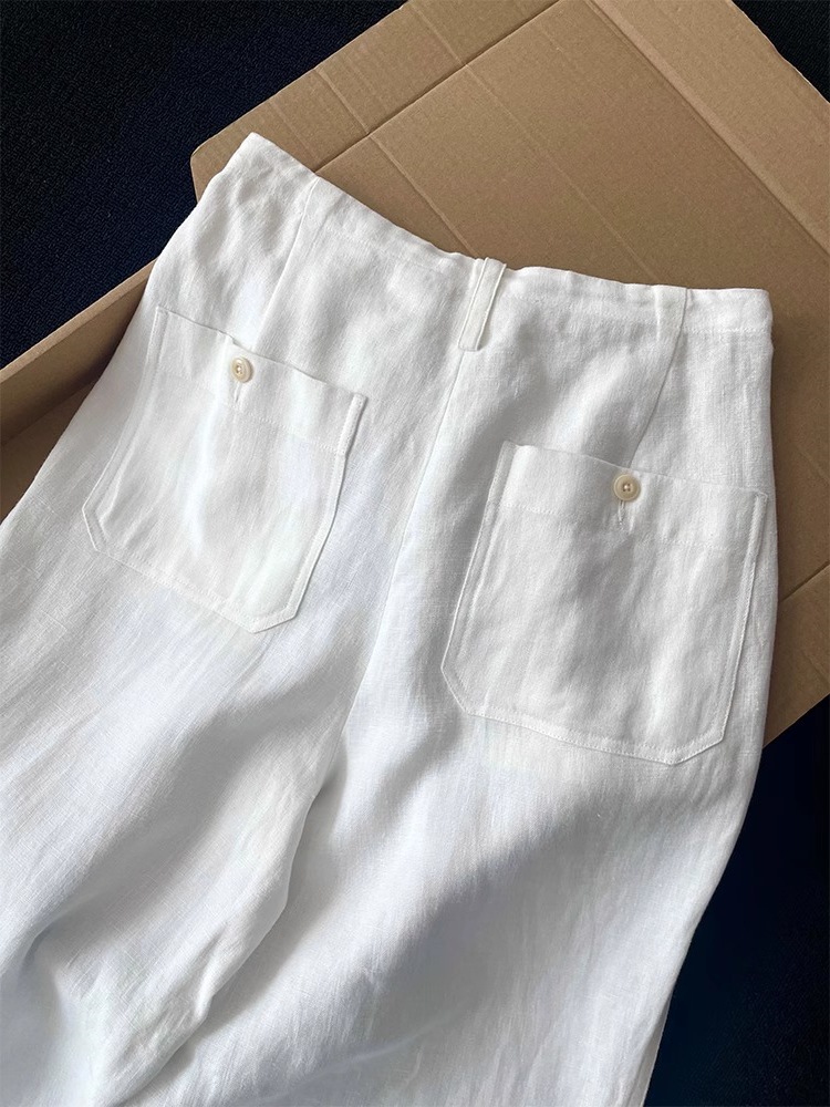 Highly Recommended! Old Money Style Anti-Wrinkle White Linen Pants for Women, 2026 New Model, Comfortable, Breathable, Relaxed Fit Pants