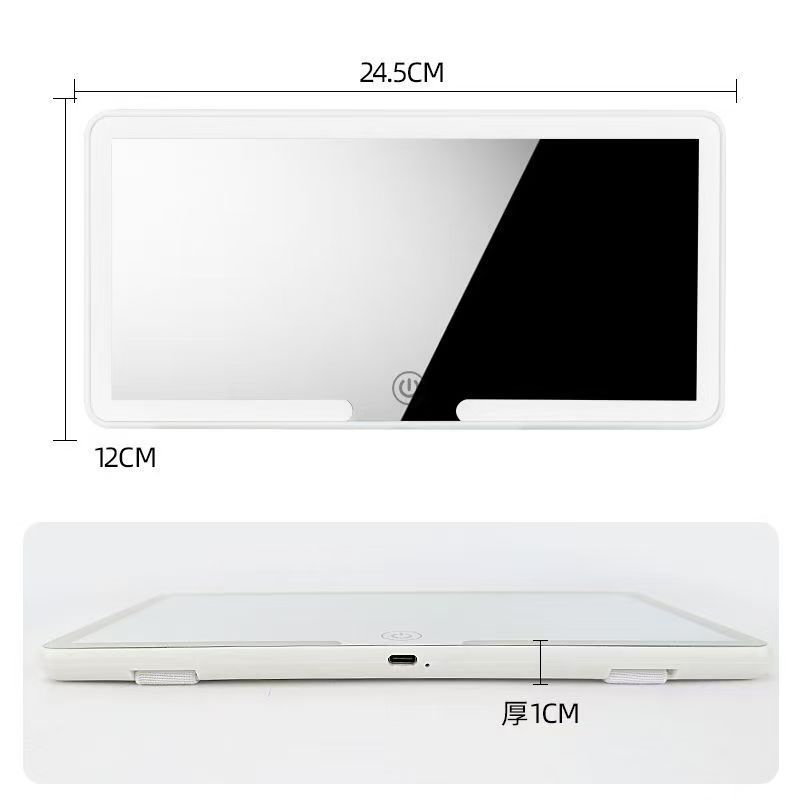 Smart Car Sunshade Vanity Mirror Led Light High-Definition Universal Portable Multi-Functional Three-Color Light Car Vanity Mirror