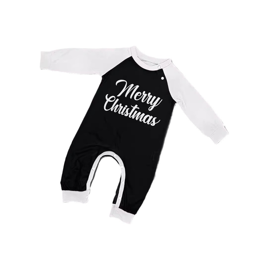 Christmas Bear alphabet Christmas family suit printed home dress pajamas_viptrois.com