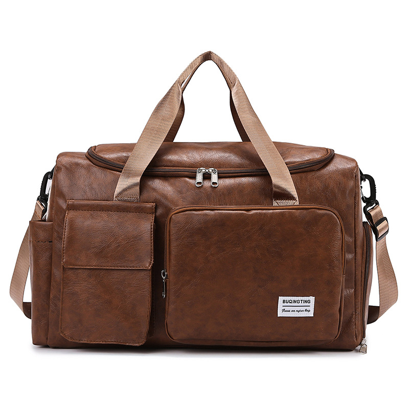Nueva bolsa de viaje PU retro de gran capacidad portátil de viaje de hombres bolsa de ocio bolsa de gimnasio