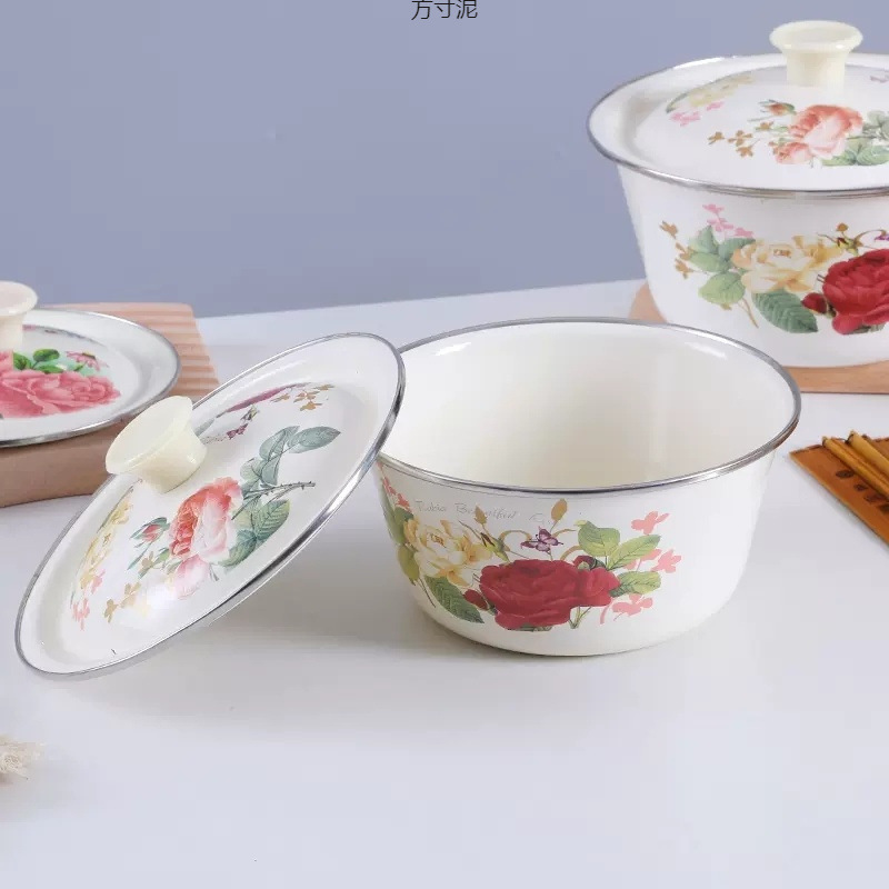 厚みのある16-30CMの蓋付きホウケイ酸ポット、ラードホウケイ酸ポット、餃子の詰め物、蓋付き丸型餃子の詰め物鉄ポット|undefined