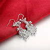 Fashionable jewelry, earrings, silver accessory, Korean style